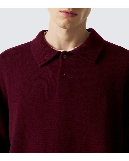 Lisa Yang Red Rufus Cashmere Polo Sweater for men