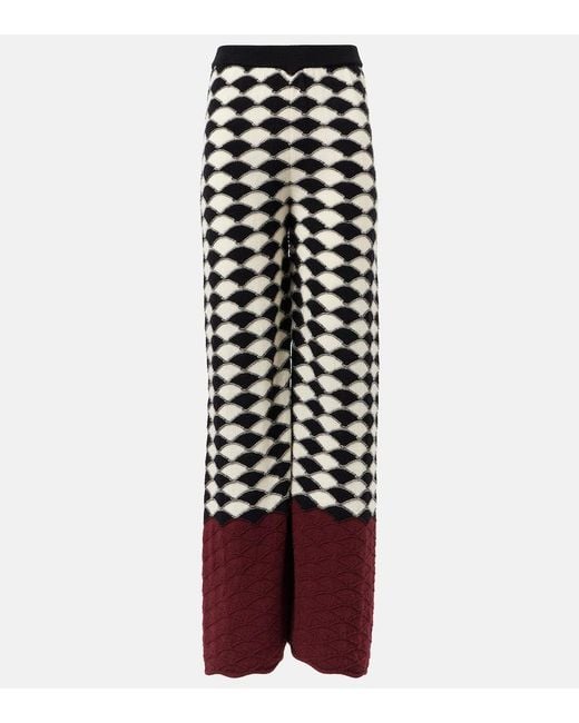 LaDoubleJ Red Lounge Wool Wide-Leg Pants