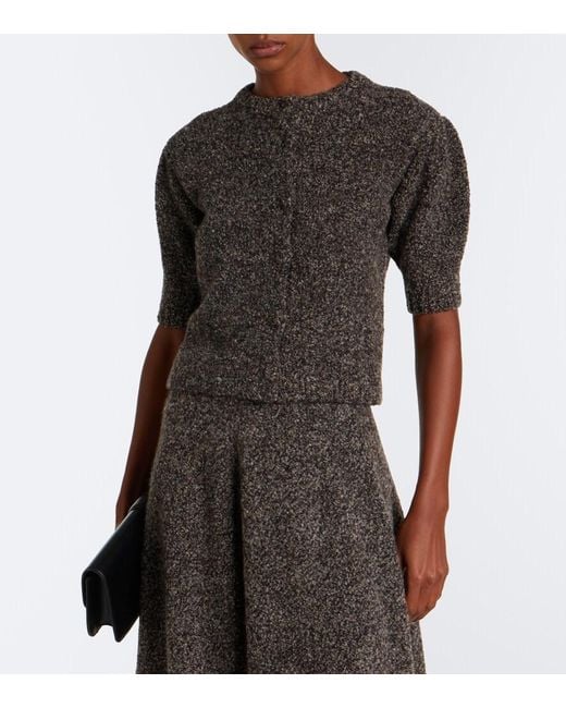 Agnona Gray Cashmere, Silk, And Wool Cardigan