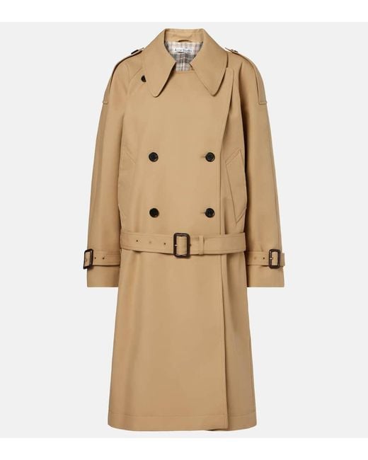 Acne Natural Cotton Satin Trench Coat