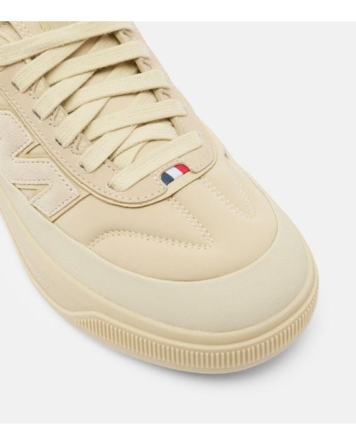 Moncler Natural Altive Leather-Trimmed Sneakers