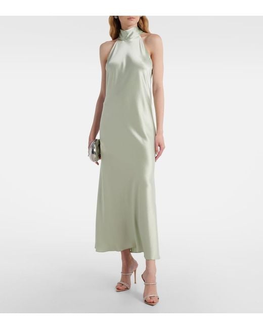 Galvan White Maxikleid Sienna Aus Satin