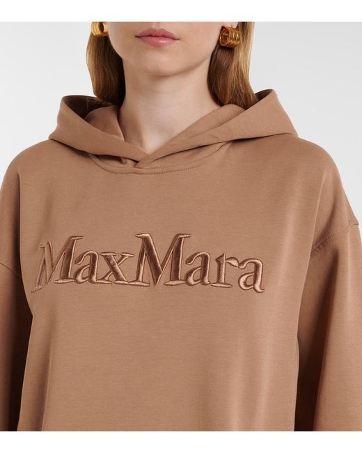 Max Mara Natural Bestickter Hoodie Aus Einem Baumwollgemisch