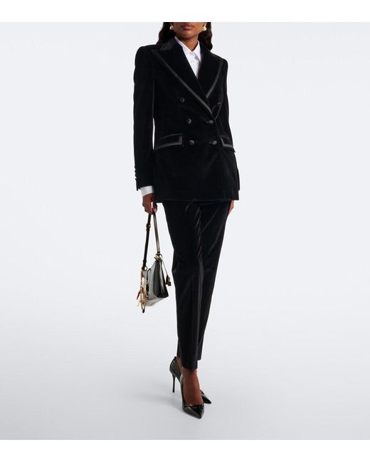 Dolce & Gabbana Black Cotton And Silk-Blend Velvet Blazer