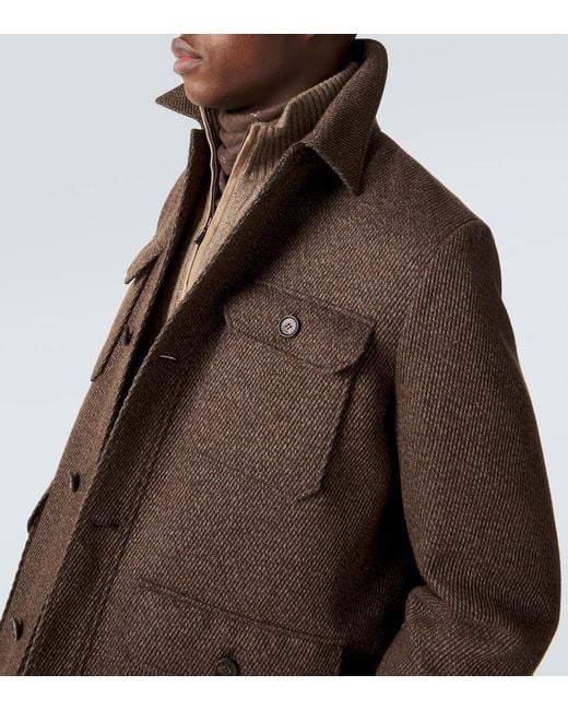 Loro Piana Green Andover Linen And Cashmere-Blend Jacket for men