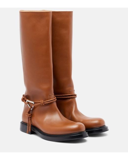 Bottega Veneta Brown James Leather Knee-High Boots