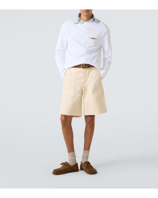 Jacquemus White Gros Grain Cotton Fleece T-Shirt for men