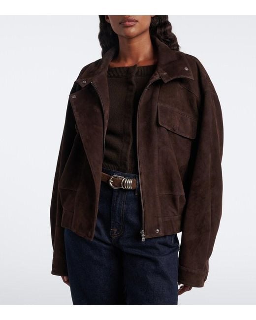 Nour Hammour Black Suede Blouson Jacket