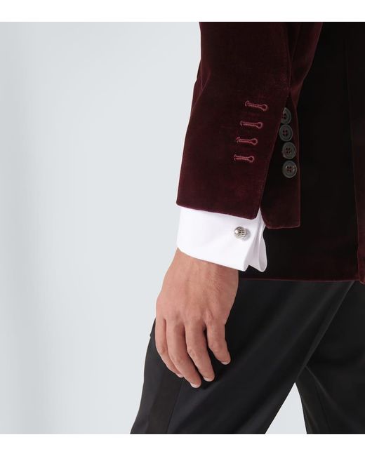 Blazer De Terciopelo De Algodon Rubinacci de hombre de color Purple