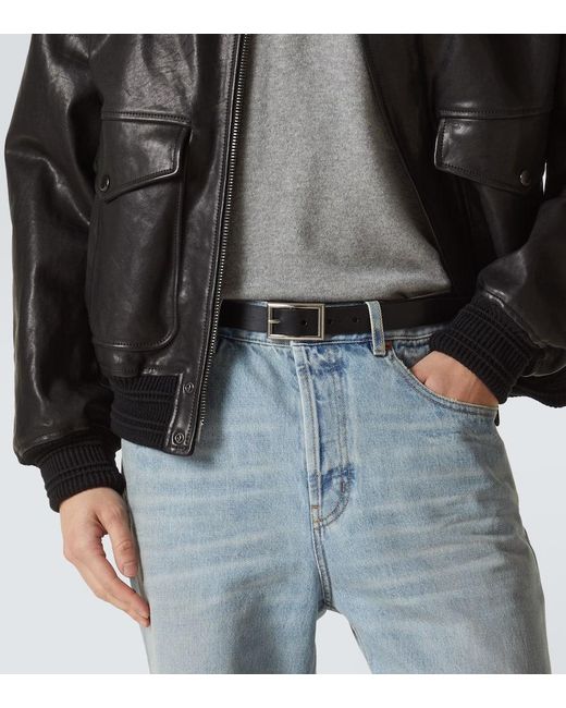 Cinturon De Piel Saint Laurent de hombre de color Black