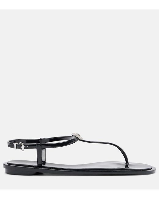 Mach & Mach Brown Riviera Embellished Thong Sandals