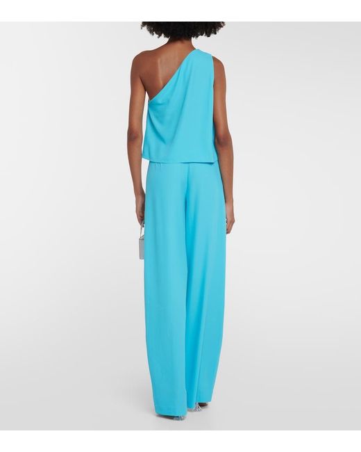 The Sei Blue One-Shoulder Crepe Top