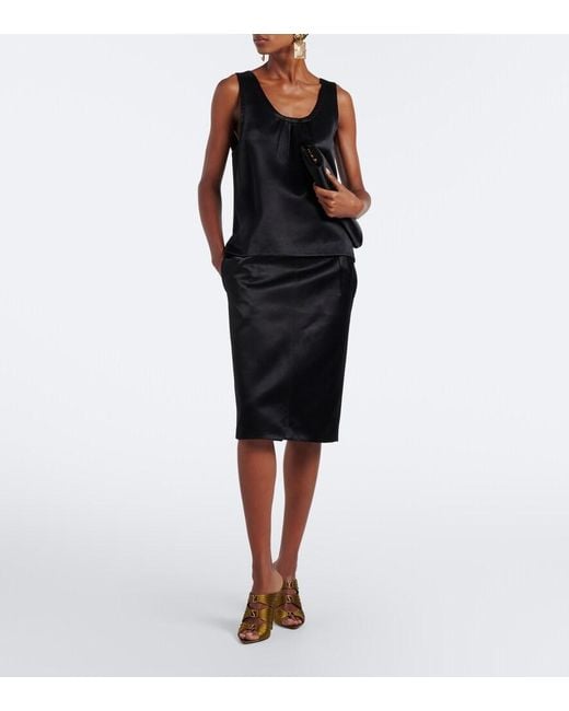 Saint Laurent Green Emilie Embellished Crepe Satin Mules