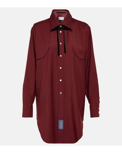 Camisa reversible de gabardina de lana Maison Margiela de color Red