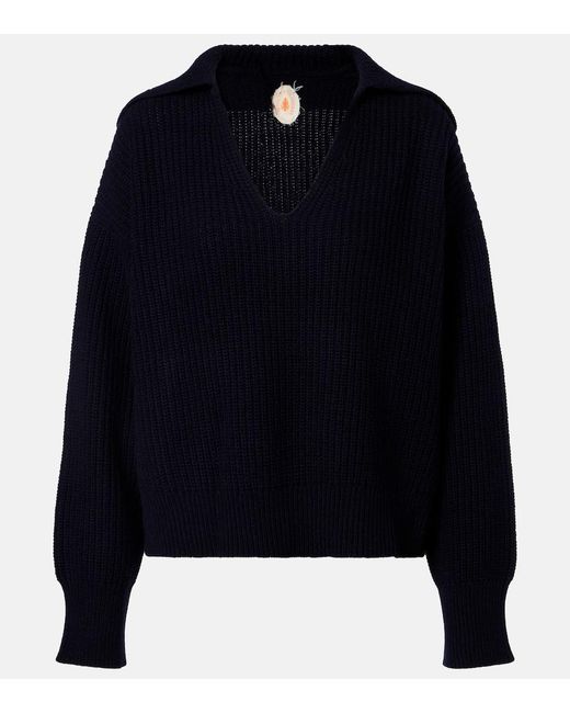 Jardin Des Orangers Blue Cotton And Cashmere Sweater