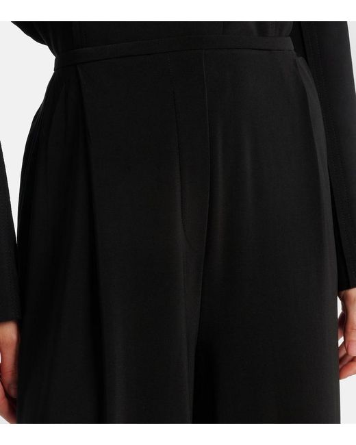 Norma Kamali Black Weite High-Rise-Hose
