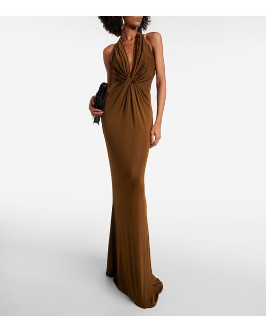 Tom Ford Natural Halterneck Jersey Gown