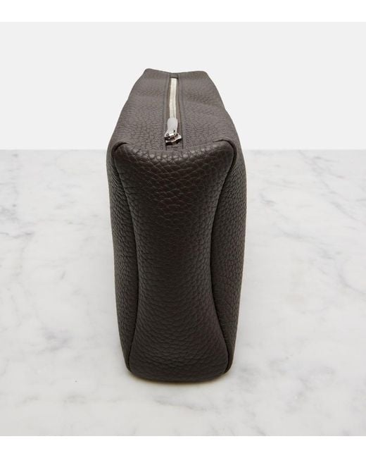 The Row Black Squared Compact Leather Clutch