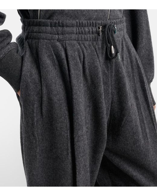 Prada Blue Wool And Cashmere Tapered Pants