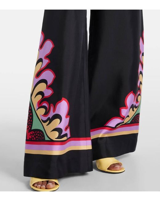 Pantalones Palazzo De Seda Estampados LaDoubleJ de color Black