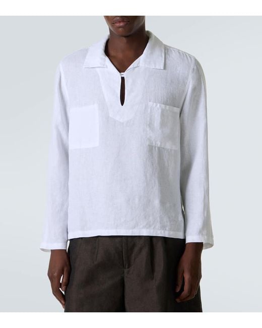 Vilebrequin Hemd Comores Aus Leinen in White für Herren