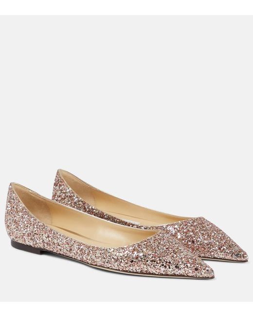 Bailarinas Love con glitter Jimmy Choo de color Brown