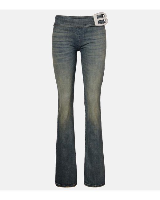 Balenciaga Blue Low-Rise Bootcut Jeans