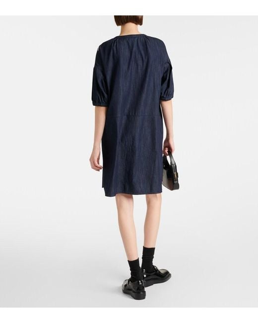 Max Mara Blue Max Mara Embroidered Denim Minidress
