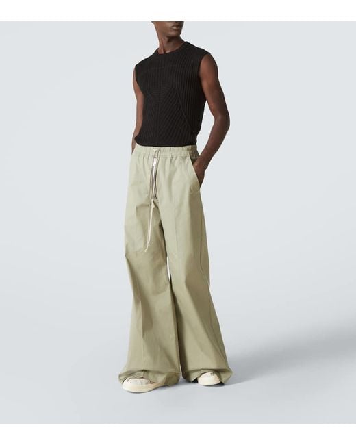 Rick Owens Natural Bela Cotton Poplin Wide-Leg Pants for men