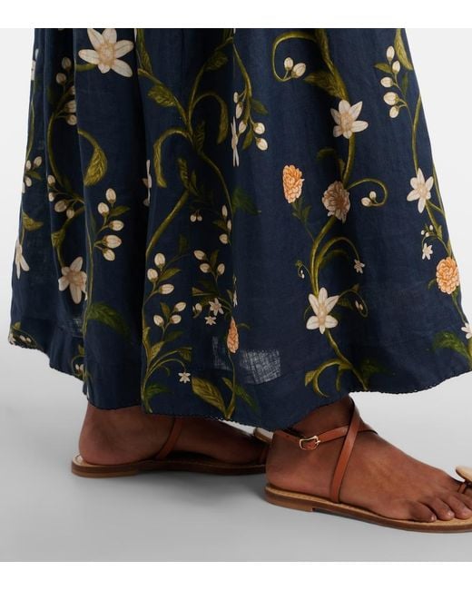 Agua Bendita Blue Senlis Off-Shoulder Cotton Maxi Dress