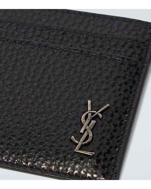 Saint Laurent Black Leather Card Holder for men
