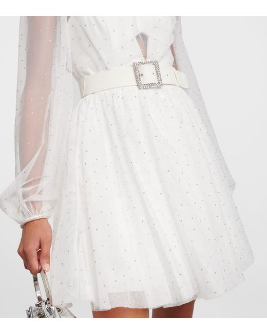 Rebecca Vallance White Bridal Mirabella Embellished Minidress