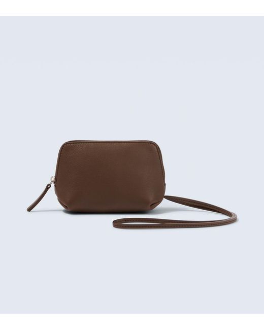 The Row Brown Owen Leather Pouch for men