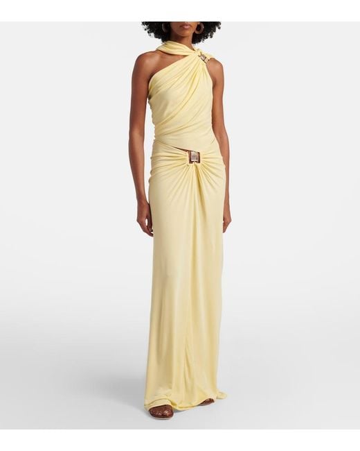 Christopher Esber Yellow Gathered Jersey Top