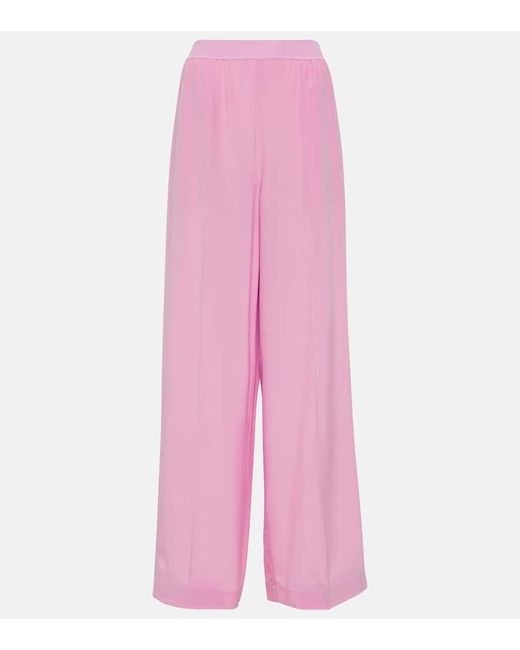 Joseph Pink Hulin Silk Crepe Wide-leg Pants