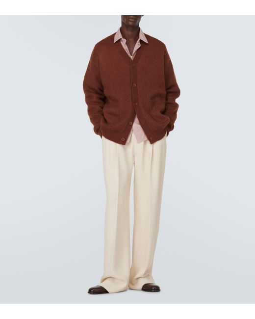 Frankie Shop Brown Lucas Mohair And Wool-blend Cardigan for men