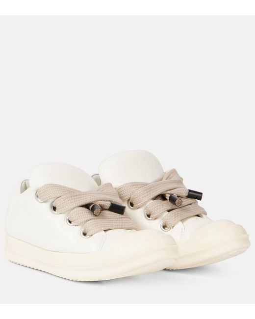 Rick Owens Natural Jumbolace Leather Sneakers