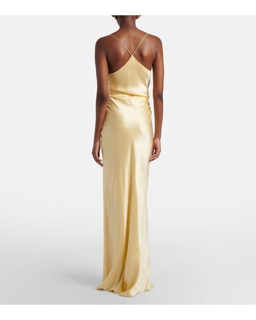 The Sei Metallic Draped Silk Satin Gown
