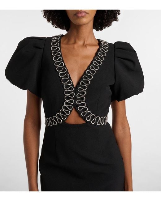 Rebecca Vallance Black Nyx Cutout Embellished Cocktail Dress