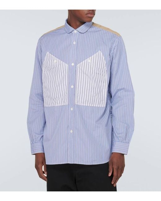 X Roy Lichtenstein camisa de algodon patchwork Junya Watanabe de hombre de color Blue