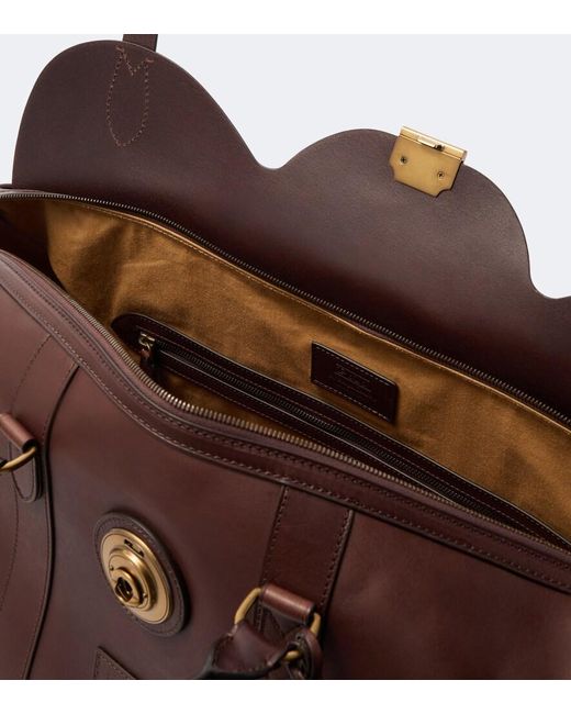Polo Ralph Lauren Brown Heritage Lock Large Leather Duffel Bag for men