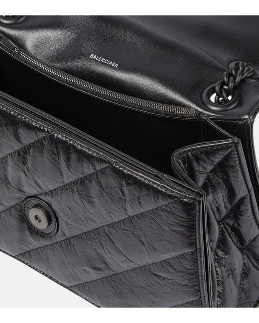 Balenciaga Black Crush Medium Leather Shoulder Bag
