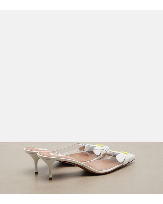 Alaïa White Bloom Floral Mules