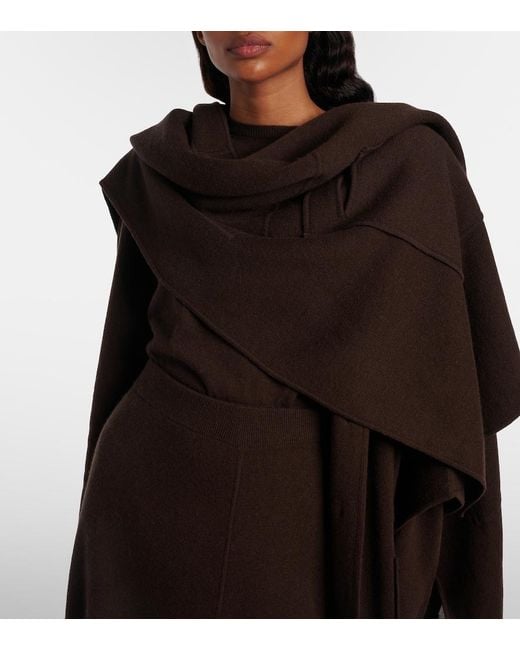 Jardin Des Orangers Black Hooded Wool And Cashmere Cape