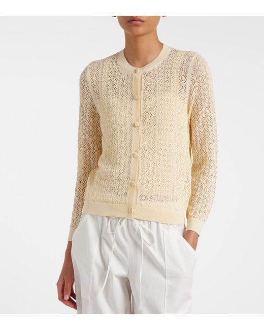 Doen Natural Nadille Pointelle Scalloped Top