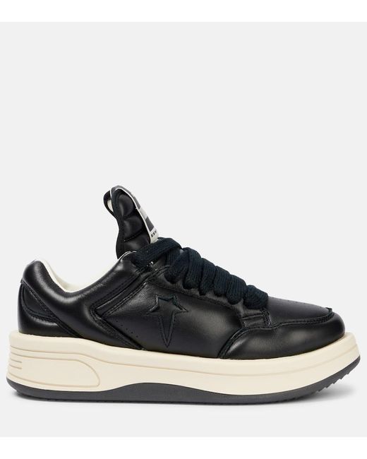 Rick Owens Blue X Converse Turbowpn Leather Sneakers