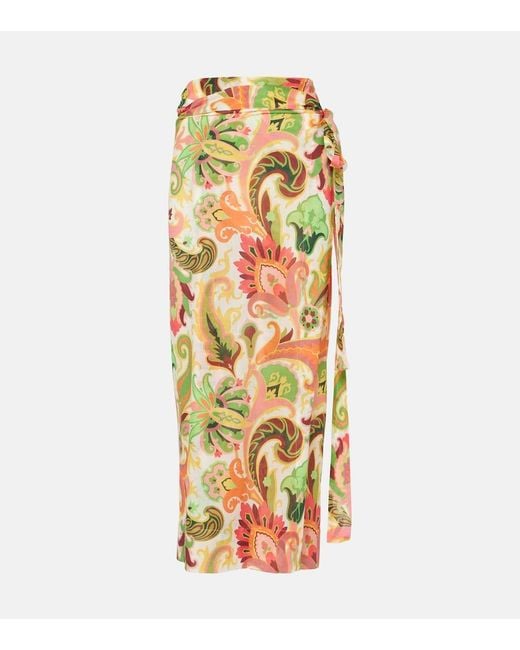 Etro Metallic Floral Cotton And Silk Beach Cover-Up