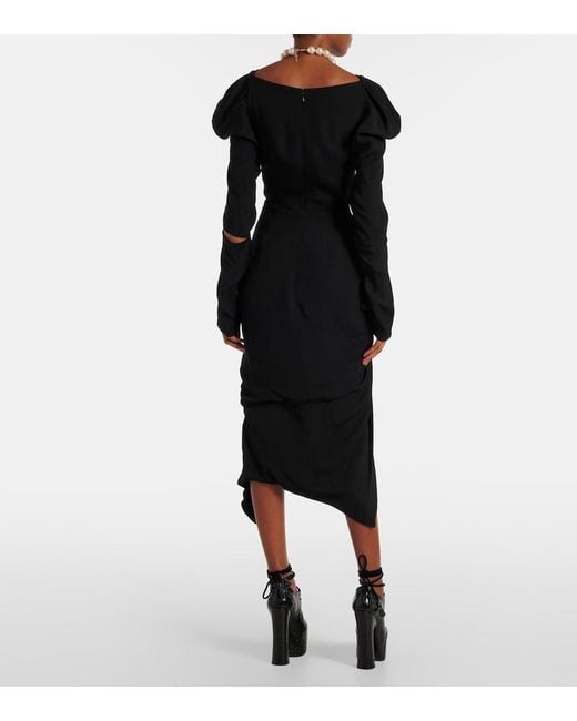 Vivienne Westwood Black Panther Draped Midi Dress