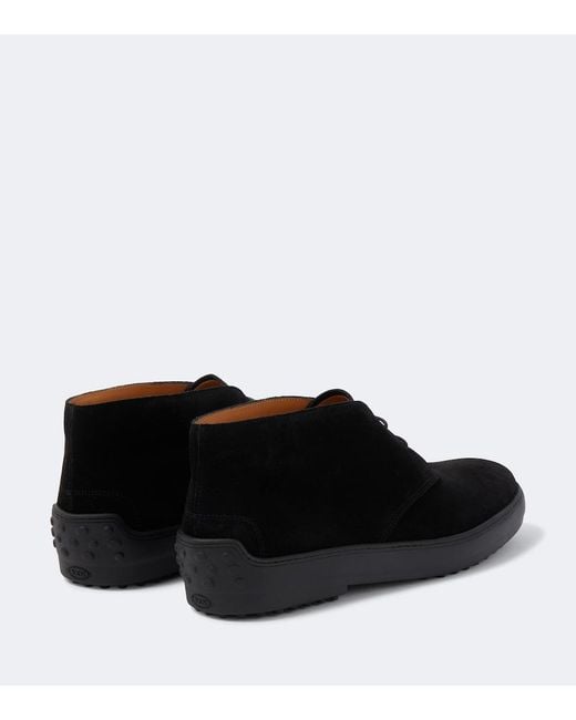 Stivaletti Stringati di Tod's in Black da Uomo
