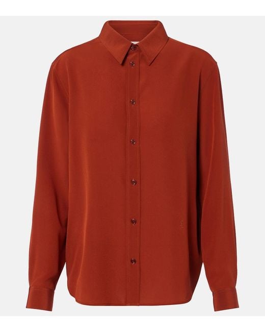 Saint Laurent Red Silk Shirt